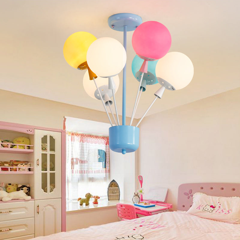 Baby Bedroom Balloon Pendant Light Metal Macaron Stylish Suspension Light Clearhalo 'Ceiling Lights' 'Pendant Lights' 'Pendants' Lighting' 203993