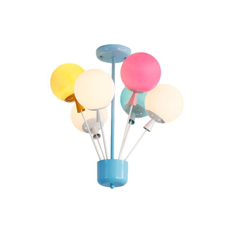 Baby Bedroom Balloon Pendant Light Metal Macaron Stylish Suspension Light Clearhalo 'Ceiling Lights' 'Pendant Lights' 'Pendants' Lighting' 203995