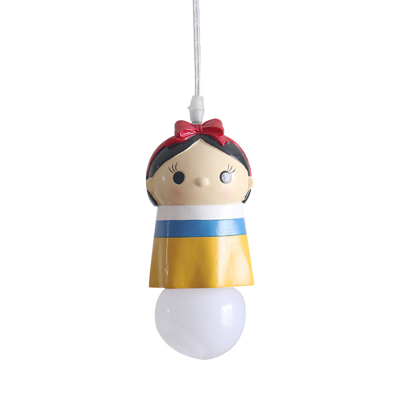 Lovely Little Girl Pendant Light 1 Bulb Resin Suspension Light for Hallway Kindergarten Clearhalo 'Ceiling Lights' 'Pendant Lights' 'Pendants' Lighting' 204008