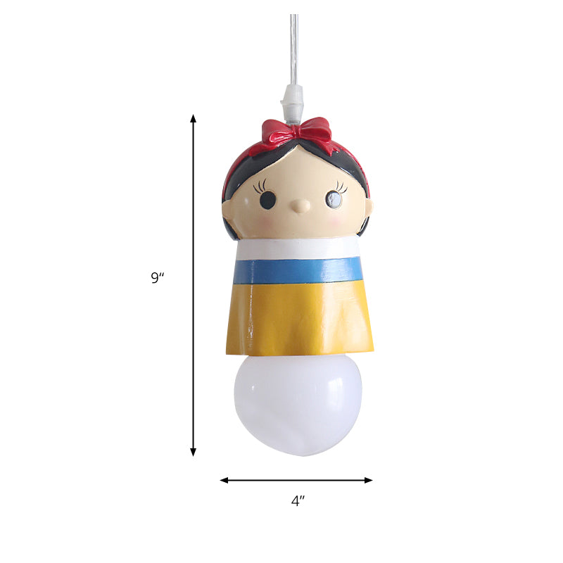 Lovely Little Girl Pendant Light 1 Bulb Resin Suspension Light for Hallway Kindergarten Clearhalo 'Ceiling Lights' 'Pendant Lights' 'Pendants' Lighting' 204009