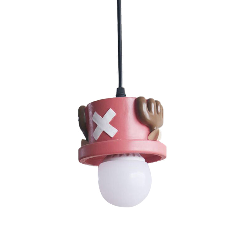 Cartoon Pirate Pendant Light Resin Single Light Red Hanging Lamp for Corridor Foyer Clearhalo 'Ceiling Lights' 'Pendant Lights' 'Pendants' Lighting' 204015