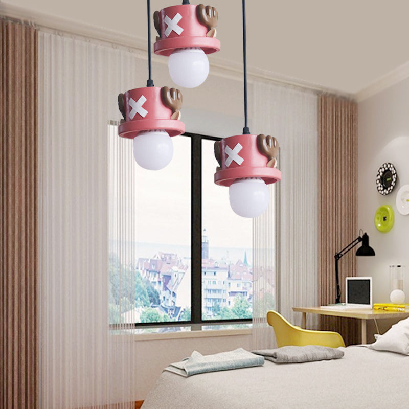 Cartoon Pirate Pendant Light Resin Single Light Red Hanging Lamp for Corridor Foyer Clearhalo 'Ceiling Lights' 'Pendant Lights' 'Pendants' Lighting' 204017