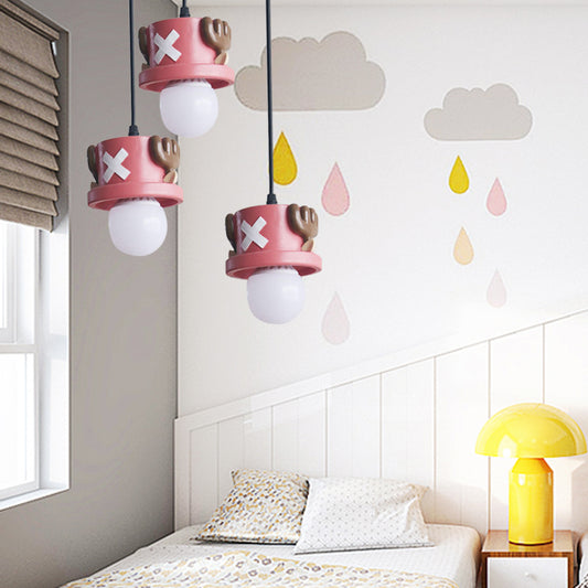 Cartoon Pirate Pendant Light Resin Single Light Red Hanging Lamp for Corridor Foyer Clearhalo 'Ceiling Lights' 'Pendant Lights' 'Pendants' Lighting' 204018