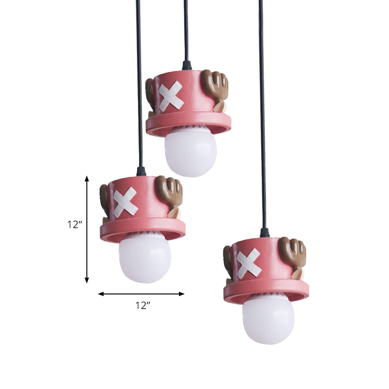 Cartoon Pirate Pendant Light Resin Single Light Red Hanging Lamp for Corridor Foyer Clearhalo 'Ceiling Lights' 'Pendant Lights' 'Pendants' Lighting' 204020