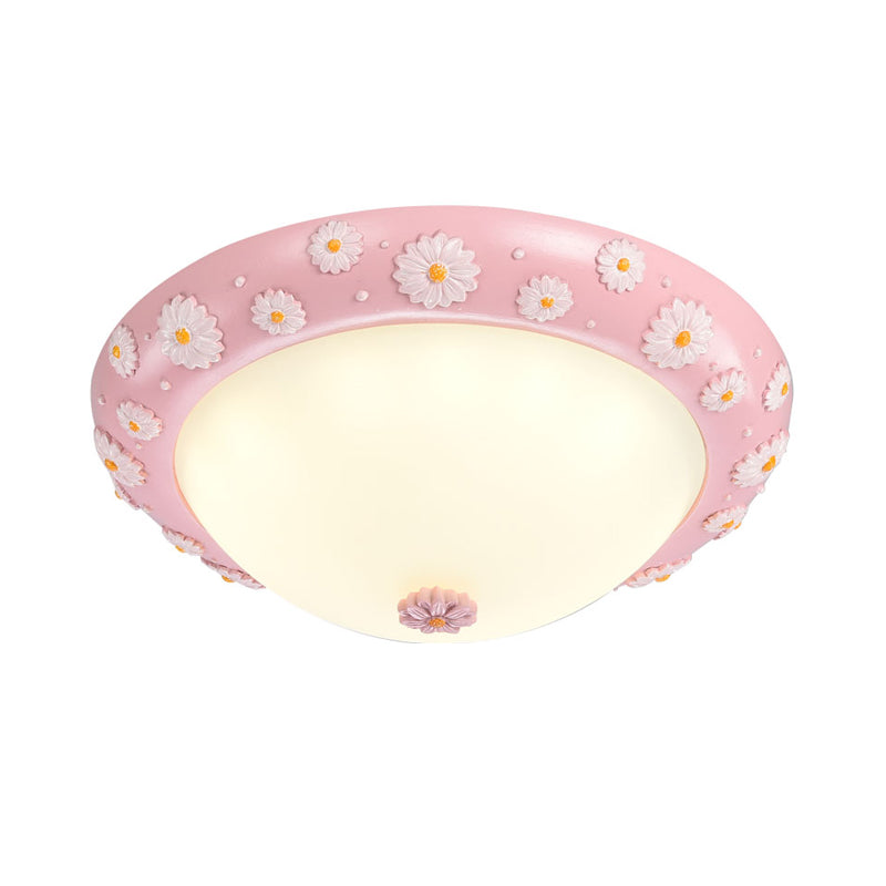 Frosted Glass Bowl Ceiling Mount Light Child Bedroom Cute LED Ceiling Lamp Clearhalo 'Ceiling Lights' 'Close To Ceiling Lights' 'Close to ceiling' 'Flush mount' Lighting' 204068