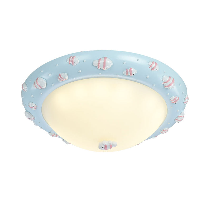 Frosted Glass Bowl Ceiling Mount Light Child Bedroom Cute LED Ceiling Lamp Clearhalo 'Ceiling Lights' 'Close To Ceiling Lights' 'Close to ceiling' 'Flush mount' Lighting' 204073