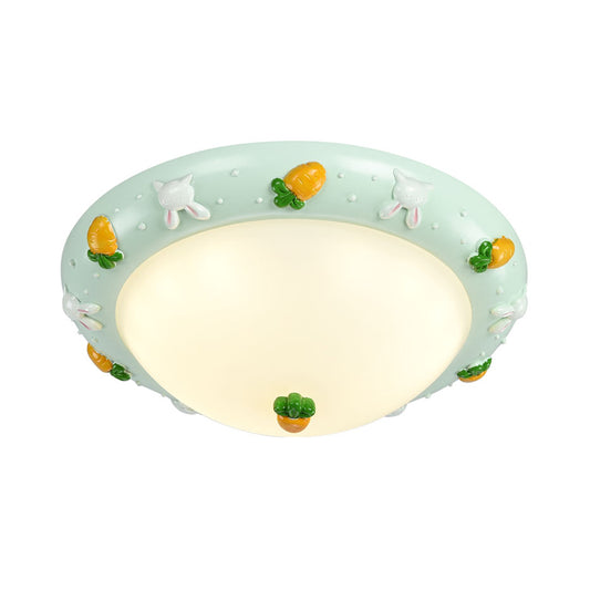 Frosted Glass Bowl Ceiling Mount Light Child Bedroom Cute LED Ceiling Lamp Clearhalo 'Ceiling Lights' 'Close To Ceiling Lights' 'Close to ceiling' 'Flush mount' Lighting' 204075