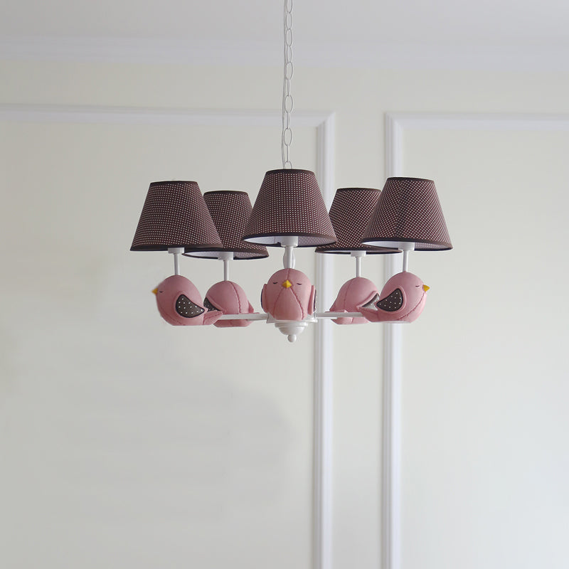 Animal Fat Bird Chandelier Resin Macaron Colored Pendant Light for Kid Bedroom 5 Pink Clearhalo 'Ceiling Lights' 'Chandeliers' Lighting' options 204135_9567c9f9-9cdc-4b6a-85fc-c4b8da82fae9