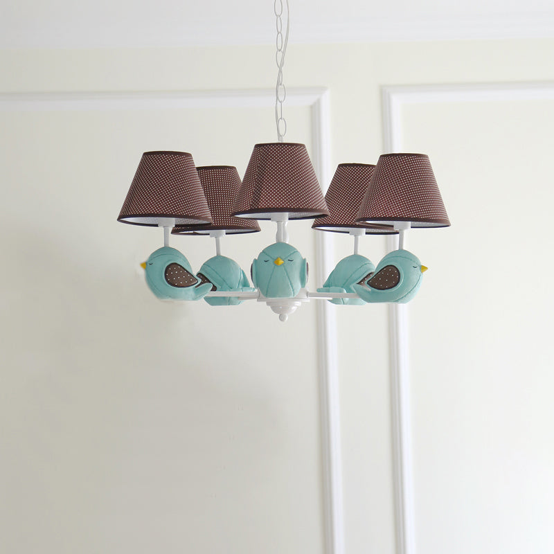 Animal Fat Bird Chandelier Resin Macaron Colored Pendant Light for Kid Bedroom 5 Blue Clearhalo 'Ceiling Lights' 'Chandeliers' Lighting' options 204139_65eac41c-7163-452e-89e7-ed68449375e8