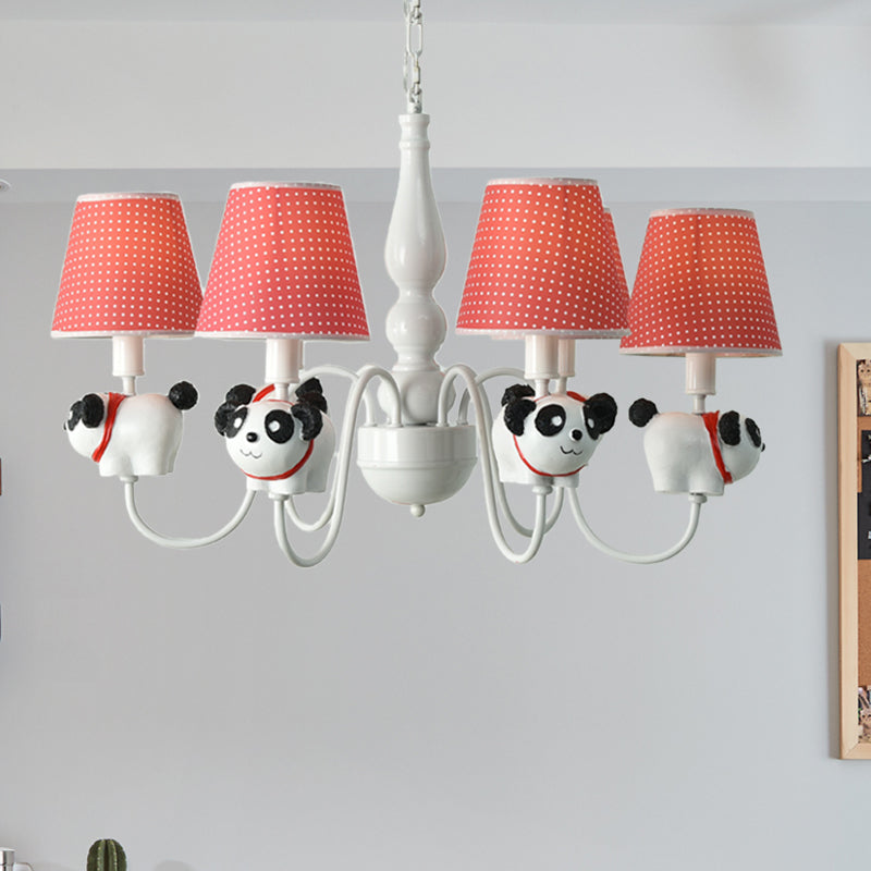 Resin Animal Pendant Light with Tapered Shade 6 Lights Cartoon Chandelier for Nursing Room Red E Clearhalo 'Ceiling Lights' 'Chandeliers' Lighting' options 204187_a6eda338-7ea2-4ce4-b86b-0ef35017a5fb