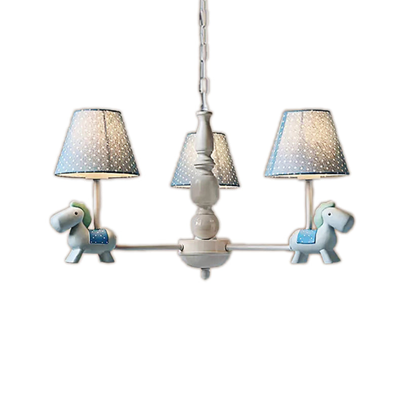 Kids Lovely Pony Chandelier Metal Hanging Light with Dot Shade for Kindergarten Clearhalo 'Ceiling Lights' 'Chandeliers' Lighting' options 204330