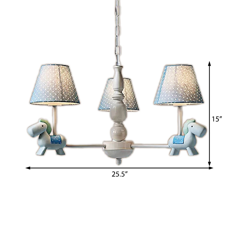 Kids Lovely Pony Chandelier Metal Hanging Light with Dot Shade for Kindergarten Clearhalo 'Ceiling Lights' 'Chandeliers' Lighting' options 204331