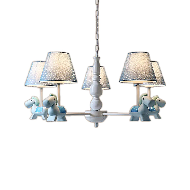 Kids Lovely Pony Chandelier Metal Hanging Light with Dot Shade for Kindergarten Clearhalo 'Ceiling Lights' 'Chandeliers' Lighting' options 204337