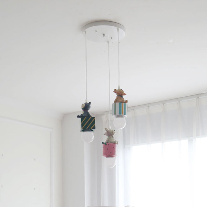 Resin Animal Suspension Light Dining Room Corridor Contemporary Kids Pendant Light Clearhalo 'Ceiling Lights' 'Pendant Lights' 'Pendants' Lighting' 204380