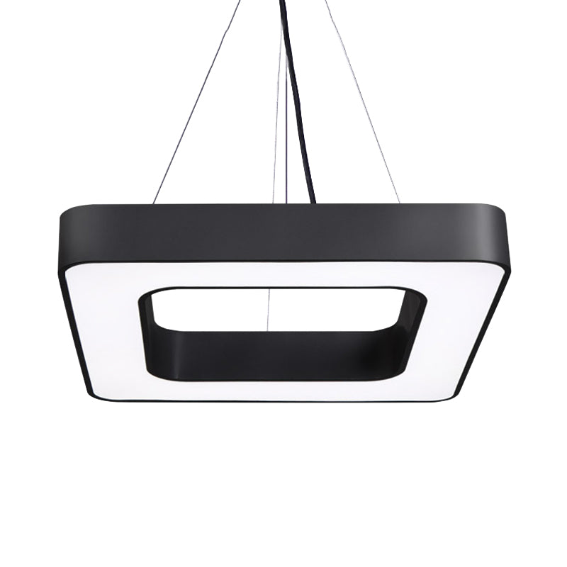 Metal Square Hanging Light Fixture Nordic Black LED Ceiling Suspension Lamp for Dining Room Black Clearhalo 'Ceiling Lights' 'Modern Pendants' 'Modern' 'Pendant Lights' 'Pendants' Lighting' 2044181