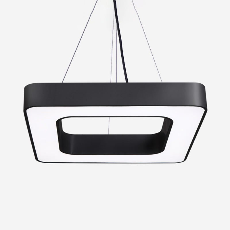 Metal Square Hanging Light Fixture Nordic Black LED Ceiling Suspension Lamp for Dining Room Clearhalo 'Ceiling Lights' 'Modern Pendants' 'Modern' 'Pendant Lights' 'Pendants' Lighting' 2044183