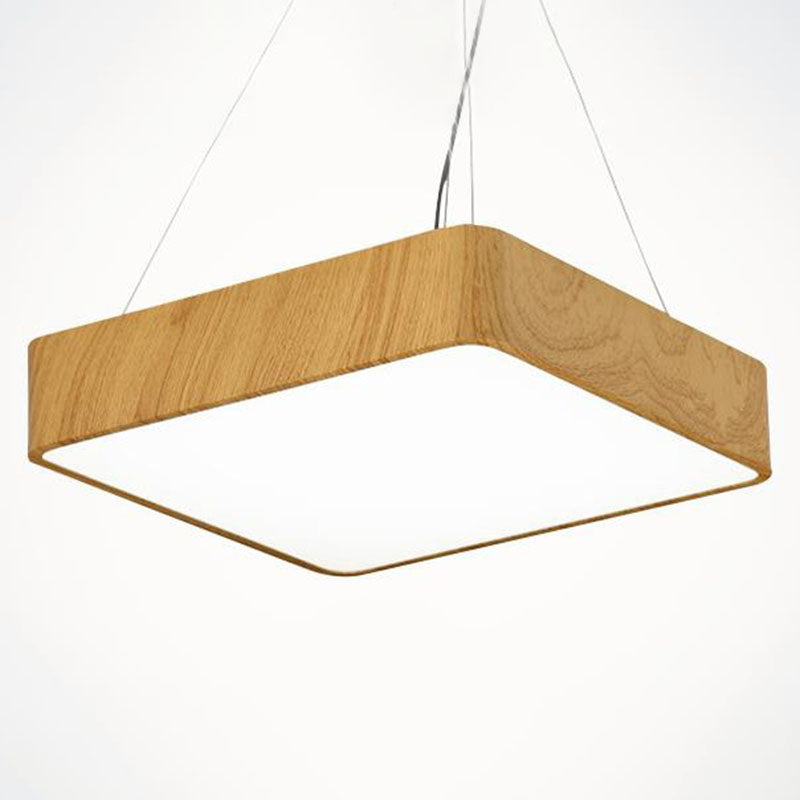 Square Ceiling Pendant Light Simple Acrylic Dining Room LED Suspended Lighting Fixture Wood Clearhalo 'Ceiling Lights' 'Modern Pendants' 'Modern' 'Pendant Lights' 'Pendants' Lighting' 2044194