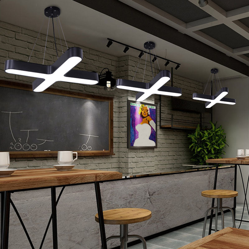 X Shaped Restaurant Pendant Light Fixture Acrylic Minimalist LED Ceiling Hang Lamp Clearhalo 'Ceiling Lights' 'Modern Pendants' 'Modern' 'Pendant Lights' 'Pendants' Lighting' 2044203