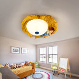 Resin Wing Flush Mount Light with Angel Child Bedroom Romantic Ceiling Lamp Clearhalo 'Ceiling Lights' 'Close To Ceiling Lights' 'Close to ceiling' 'Flush mount' Lighting' 204423