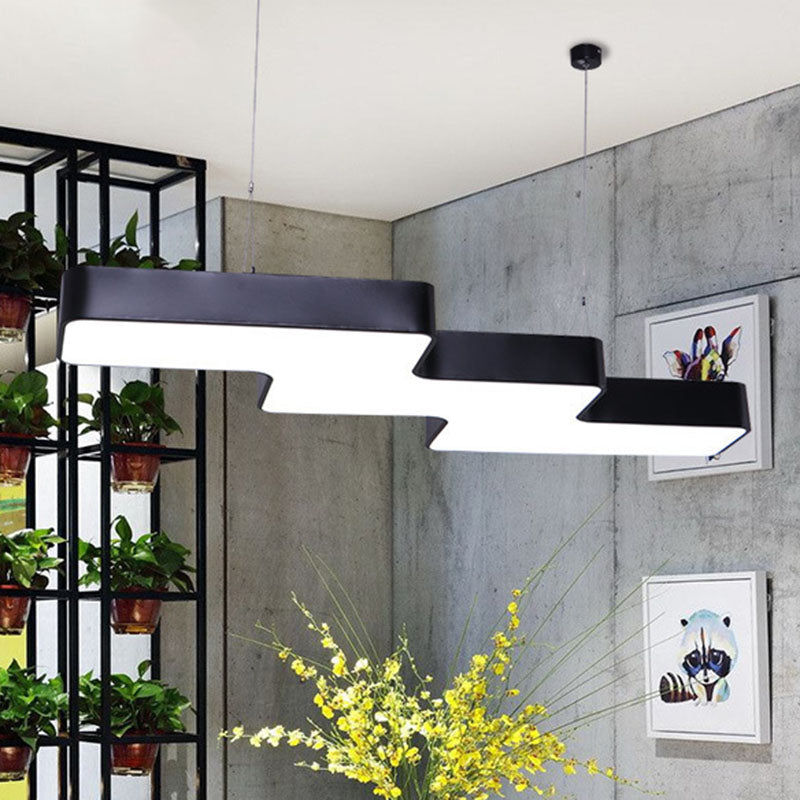 Zigzag Shaped Ceiling Light Creative Modern Acrylic Office LED Down Lighting Pendant Black Clearhalo 'Ceiling Lights' 'Modern Pendants' 'Modern' 'Pendant Lights' 'Pendants' Lighting' 2044259