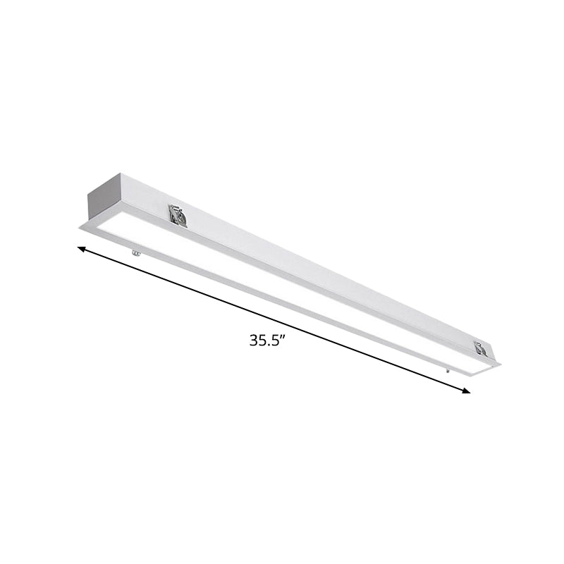 White Linear Flush Mount Light Simplicity Metal Surface Mounted LED Ceiling Lamp Clearhalo 'Ceiling Lights' 'Close To Ceiling Lights' 'Close to ceiling' 'Flush mount' Lighting' 2044274
