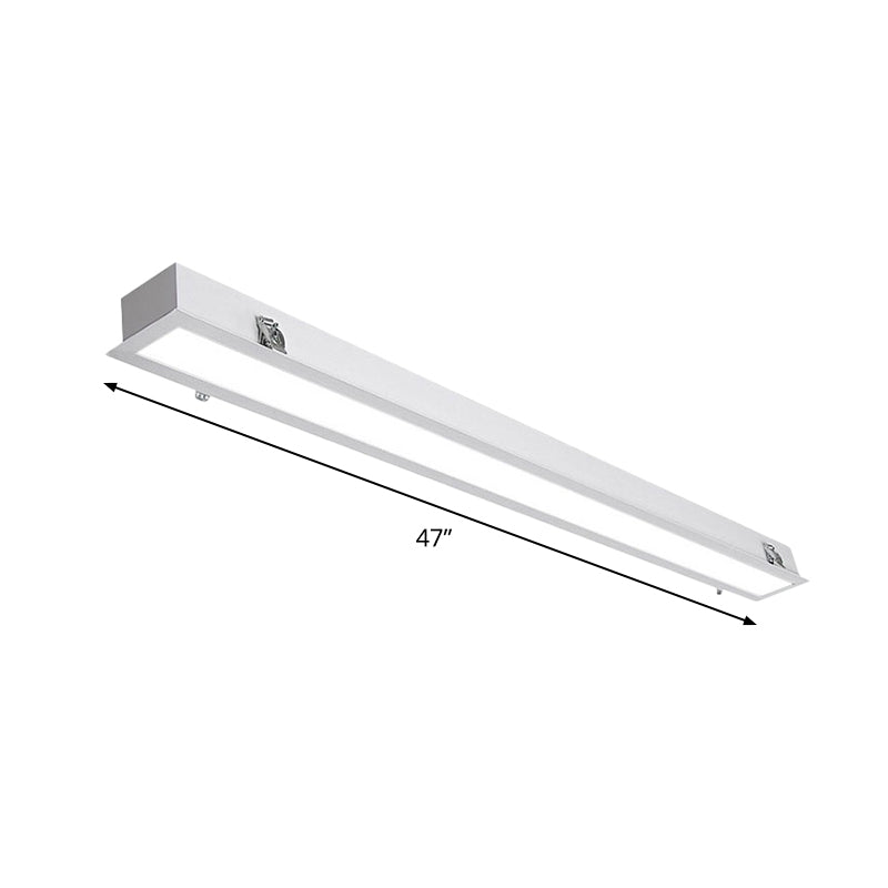 White Linear Flush Mount Light Simplicity Metal Surface Mounted LED Ceiling Lamp Clearhalo 'Ceiling Lights' 'Close To Ceiling Lights' 'Close to ceiling' 'Flush mount' Lighting' 2044275