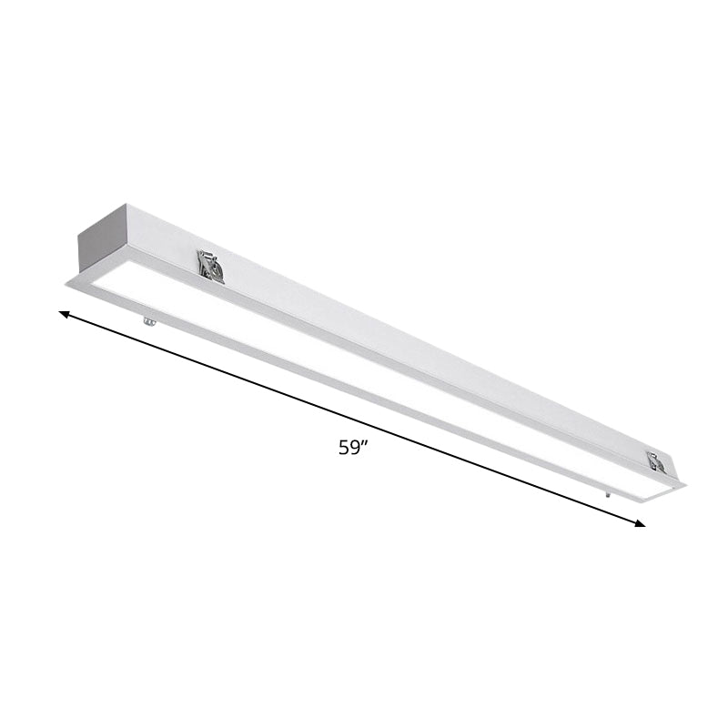White Linear Flush Mount Light Simplicity Metal Surface Mounted LED Ceiling Lamp Clearhalo 'Ceiling Lights' 'Close To Ceiling Lights' 'Close to ceiling' 'Flush mount' Lighting' 2044276