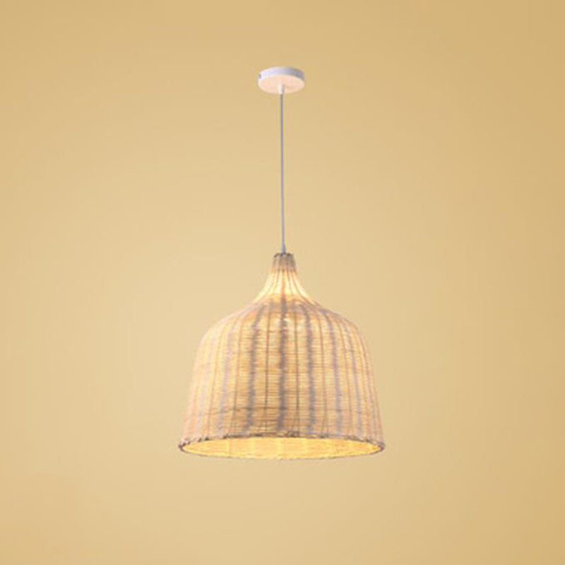 Trumpet Tearoom Ceiling Hang Light Bamboo 1 Head Asian Style Suspension Pendant Lamp Clearhalo 'Ceiling Lights' 'Pendant Lights' 'Pendants' Lighting' 2044387