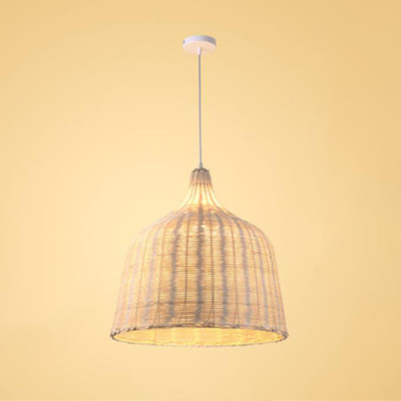 Trumpet Tearoom Ceiling Hang Light Bamboo 1 Head Asian Style Suspension Pendant Lamp Clearhalo 'Ceiling Lights' 'Pendant Lights' 'Pendants' Lighting' 2044388