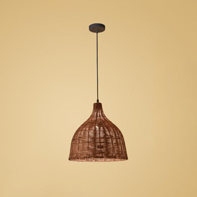 Trumpet Tearoom Ceiling Hang Light Bamboo 1 Head Asian Style Suspension Pendant Lamp Clearhalo 'Ceiling Lights' 'Pendant Lights' 'Pendants' Lighting' 2044392