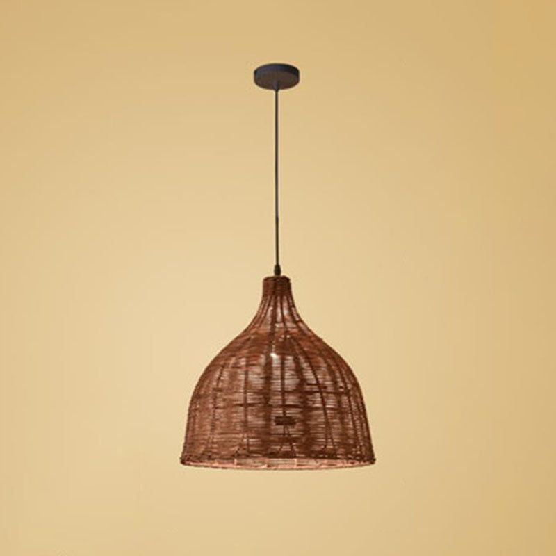 Trumpet Tearoom Ceiling Hang Light Bamboo 1 Head Asian Style Suspension Pendant Lamp Clearhalo 'Ceiling Lights' 'Pendant Lights' 'Pendants' Lighting' 2044393