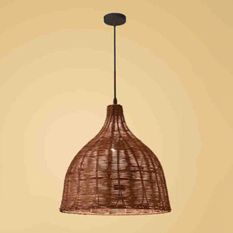 Trumpet Tearoom Ceiling Hang Light Bamboo 1 Head Asian Style Suspension Pendant Lamp Clearhalo 'Ceiling Lights' 'Pendant Lights' 'Pendants' Lighting' 2044394