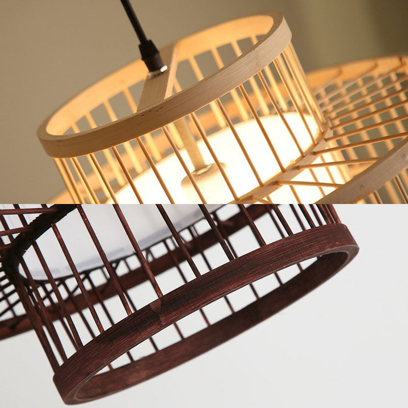 Chinese Palace Lantern Pendant Lamp Bamboo 1 Head Study Room Ceiling Light Fixture Clearhalo 'Ceiling Lights' 'Pendant Lights' 'Pendants' Lighting' 2044497