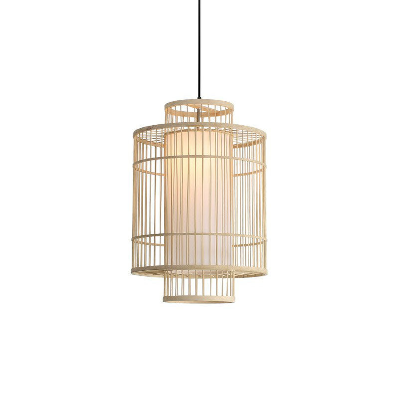 Chinese Palace Lantern Pendant Lamp Bamboo 1 Head Study Room Ceiling Light Fixture Clearhalo 'Ceiling Lights' 'Pendant Lights' 'Pendants' Lighting' 2044500