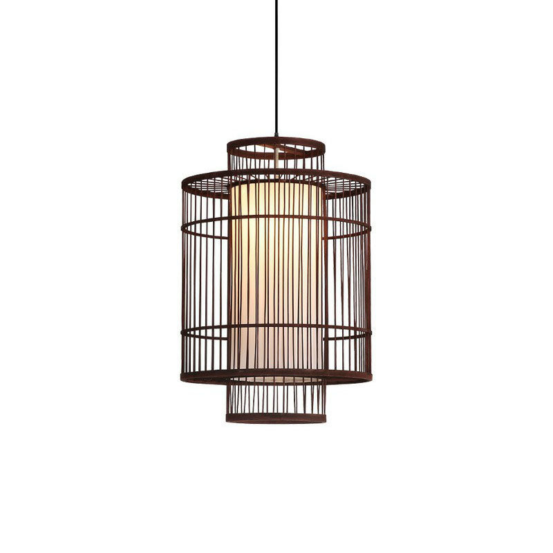 Chinese Palace Lantern Pendant Lamp Bamboo 1 Head Study Room Ceiling Light Fixture Clearhalo 'Ceiling Lights' 'Pendant Lights' 'Pendants' Lighting' 2044501