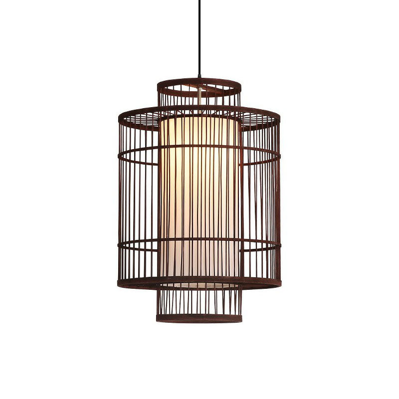 Chinese Palace Lantern Pendant Lamp Bamboo 1 Head Study Room Ceiling Light Fixture Clearhalo 'Ceiling Lights' 'Pendant Lights' 'Pendants' Lighting' 2044502