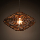 UFO Rattan Pendant Lighting Fixture Novelty Asia 1-Light Coffee Suspension Light Clearhalo 'Ceiling Lights' 'Pendant Lights' 'Pendants' Lighting' 2044574