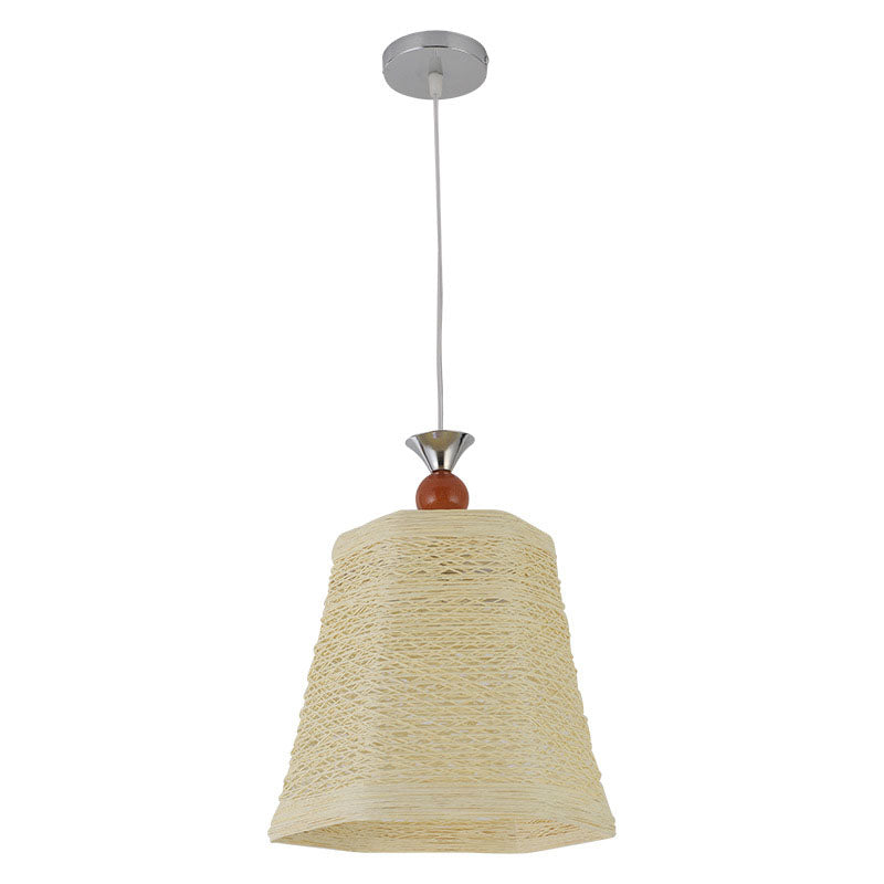 Chinese Bell Shaped Pendant Lamp Rattan Fiber Single Restaurant Hanging Light Fixture Clearhalo 'Ceiling Lights' 'Pendant Lights' 'Pendants' Lighting' 2044629