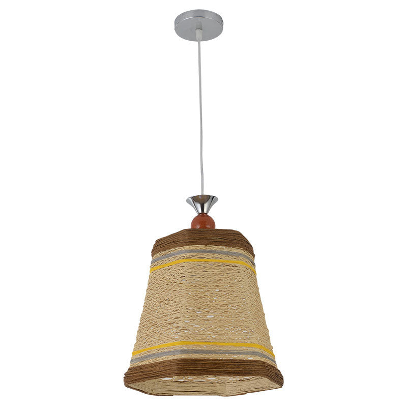 Chinese Bell Shaped Pendant Lamp Rattan Fiber Single Restaurant Hanging Light Fixture Clearhalo 'Ceiling Lights' 'Pendant Lights' 'Pendants' Lighting' 2044630