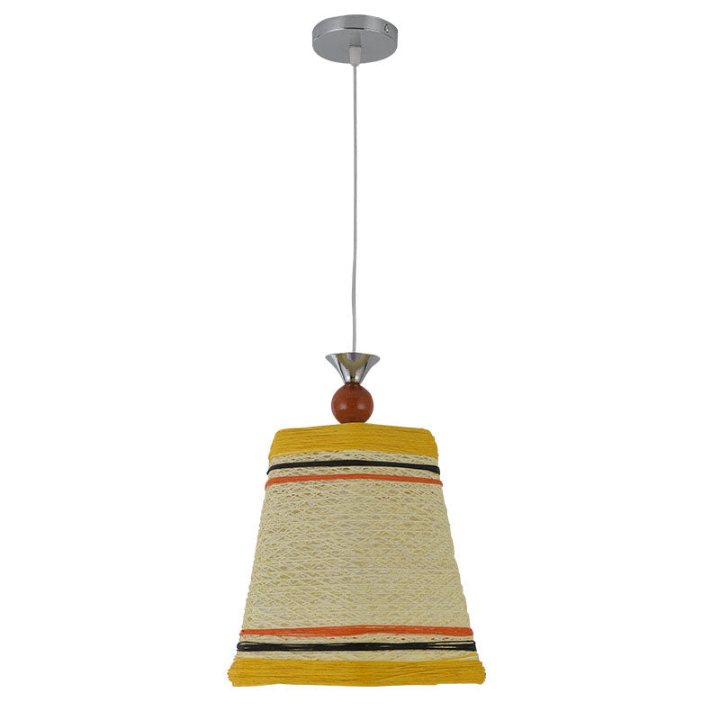 Chinese Bell Shaped Pendant Lamp Rattan Fiber Single Restaurant Hanging Light Fixture Clearhalo 'Ceiling Lights' 'Pendant Lights' 'Pendants' Lighting' 2044633