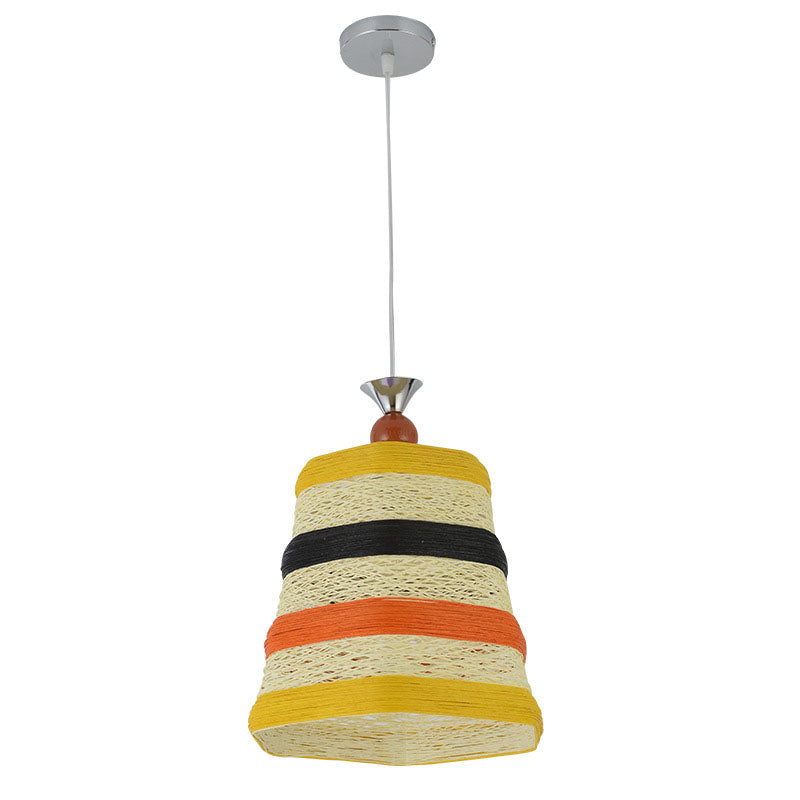 Chinese Bell Shaped Pendant Lamp Rattan Fiber Single Restaurant Hanging Light Fixture Clearhalo 'Ceiling Lights' 'Pendant Lights' 'Pendants' Lighting' 2044635