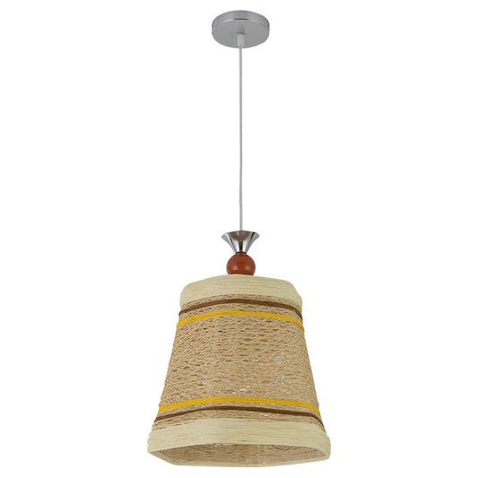 Chinese Bell Shaped Pendant Lamp Rattan Fiber Single Restaurant Hanging Light Fixture Clearhalo 'Ceiling Lights' 'Pendant Lights' 'Pendants' Lighting' 2044636