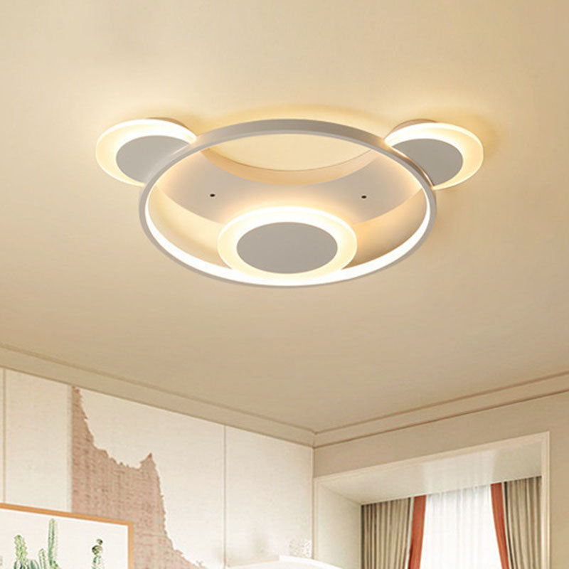 Bear Shaped Bedroom LED Flush Mount Metal Modern Flushmount Ceiling Light in White Clearhalo 'Ceiling Lights' 'Close To Ceiling Lights' 'Close to ceiling' 'Flush mount' Lighting' 2046366