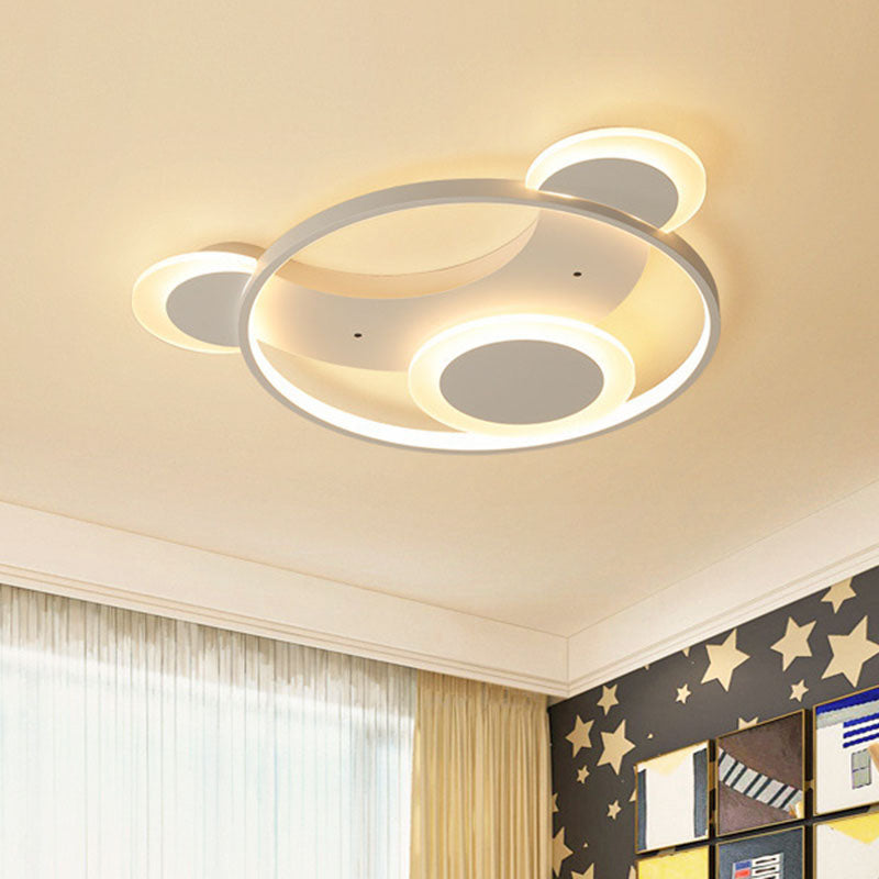 Bear Shaped Bedroom LED Flush Mount Metal Modern Flushmount Ceiling Light in White Clearhalo 'Ceiling Lights' 'Close To Ceiling Lights' 'Close to ceiling' 'Flush mount' Lighting' 2046367