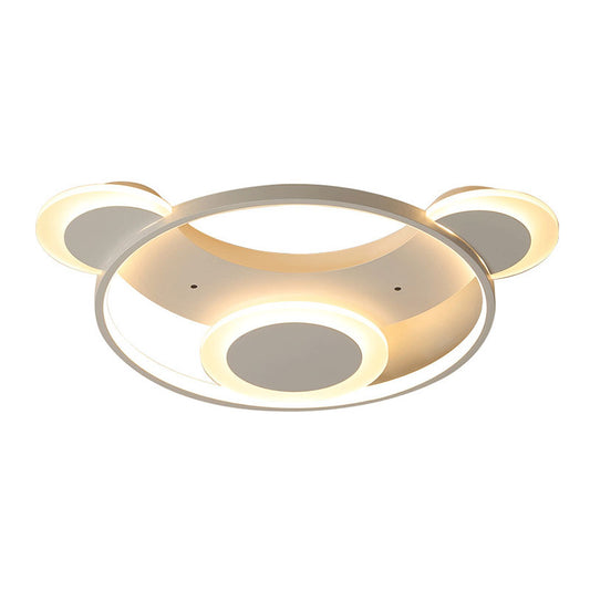 Bear Shaped Bedroom LED Flush Mount Metal Modern Flushmount Ceiling Light in White Clearhalo 'Ceiling Lights' 'Close To Ceiling Lights' 'Close to ceiling' 'Flush mount' Lighting' 2046368