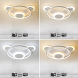 Bear Shaped Bedroom LED Flush Mount Metal Modern Flushmount Ceiling Light in White Clearhalo 'Ceiling Lights' 'Close To Ceiling Lights' 'Close to ceiling' 'Flush mount' Lighting' 2046369