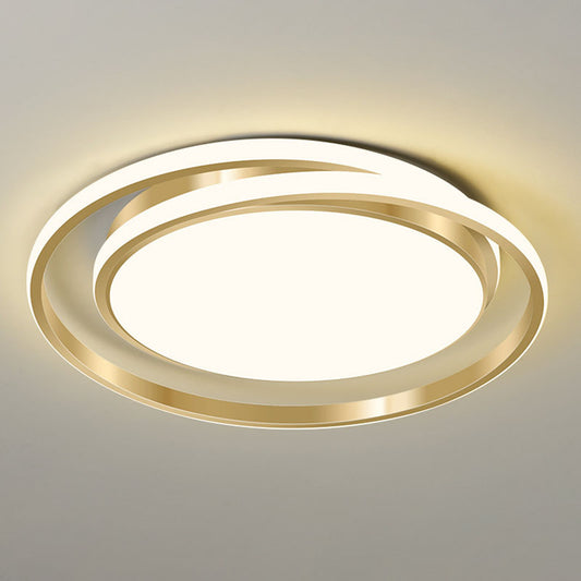 Circle Shaped Bedroom Flush Light Acrylic Minimalist LED Flush Ceiling Light Fixture Gold Clearhalo 'Ceiling Lights' 'Close To Ceiling Lights' 'Close to ceiling' 'Flush mount' Lighting' 2046383