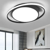 Artistic Elliptical LED Flush Mount Light Metal Living Room Ceiling Light Flush Mount in Black White Clearhalo 'Ceiling Lights' 'Close To Ceiling Lights' 'Close to ceiling' 'Flush mount' Lighting' 2046390