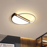 Splicing Circle Flush Mount Lighting Minimalist Metal Living Room LED Flush Mount Fixture in Black Black Warm Clearhalo 'Ceiling Lights' 'Close To Ceiling Lights' 'Close to ceiling' 'Flush mount' Lighting' 2046396