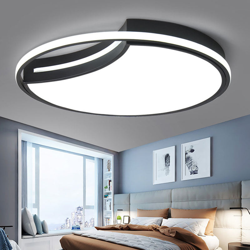 Metal Splicing Circle LED Flush Mount Modern Black Flushmount Ceiling Light for Bedroom Clearhalo 'Ceiling Lights' 'Close To Ceiling Lights' 'Close to ceiling' 'Flush mount' Lighting' 2046402